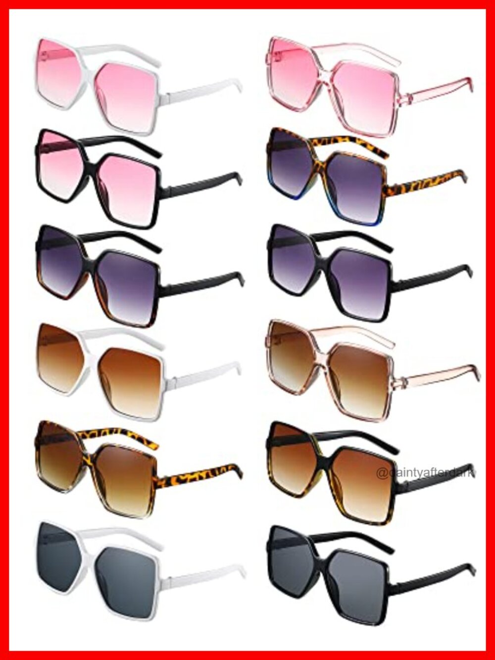 Oversized Square Sunglasses for Women 12 Pairs Retro Wrap Polarized